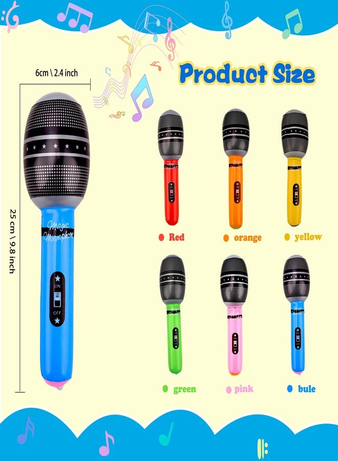 Feradny 48 Pieces Giant Blow up Microphone 9.8 Inch Inflatable Microphones Assorted Colors Inflatable Microphone Props Toys for Kids Musical Concert Themed Party Birthday Party Decoration - Image 2